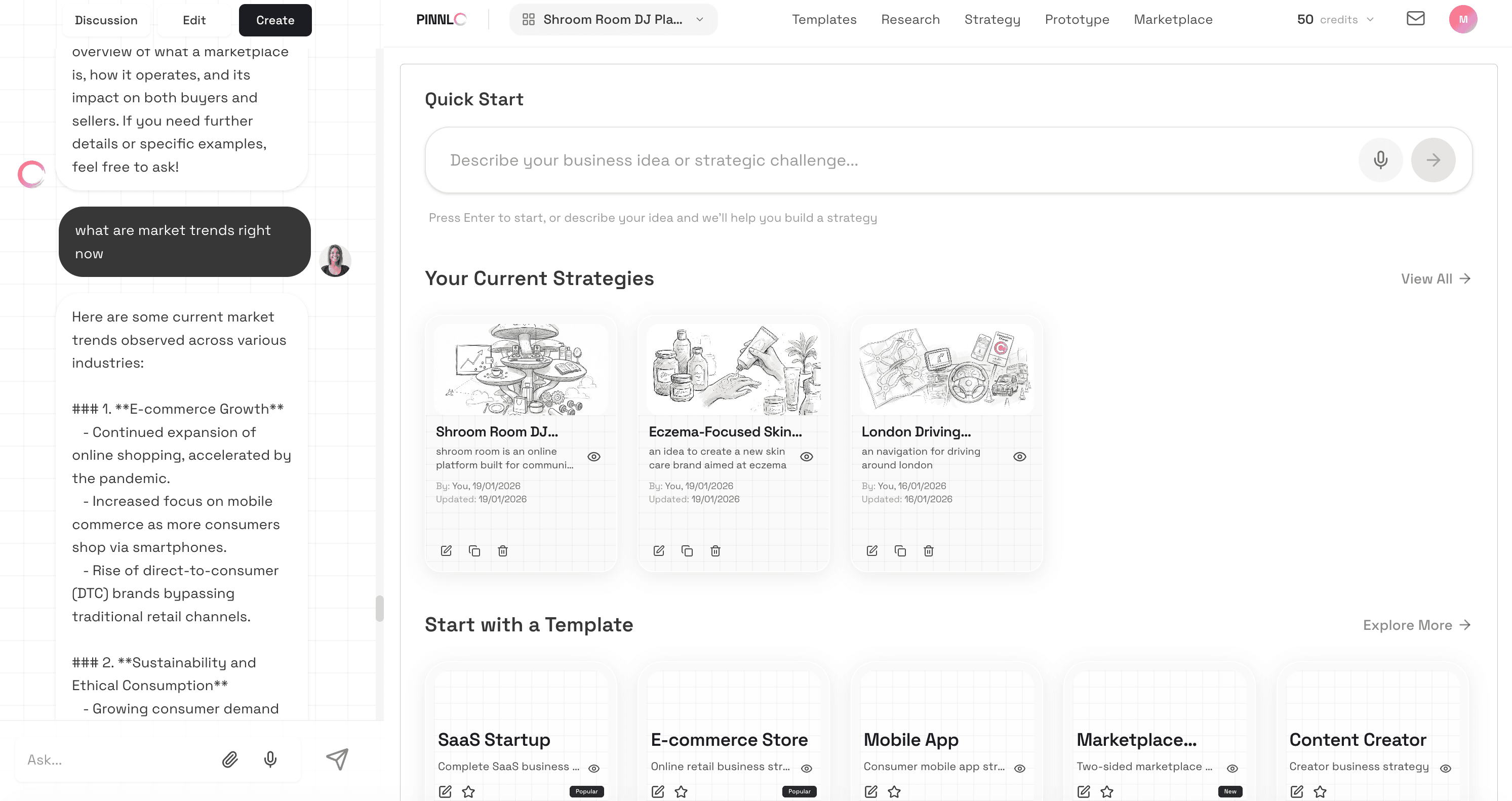 Pinnlo dashboard